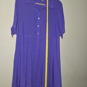 Woman Within Purple Button-Down Dress